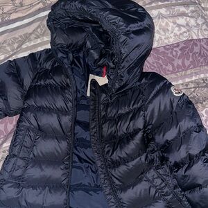 Moncler Dark Blue Hooded Puffer Jacket
